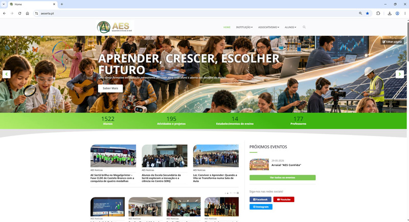 Agrupamento de Escolas de Sertã lança novo site institucional